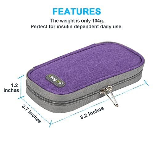 YOUSHARES Insulin Cooler case, Diabetic Travel Case, Portable Insulin Cooling Bag for Insulin Pen and Insulin Medicine （Purple） — view 2