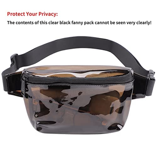 TINYAT Clear Fanny Pack Transparent Women Holographic Bum Bag Waterproof PVC Fashion Waist Belt Bag Sling Pocket Super Lightweight for Concerts Watching Matches Party T1952 — view 6