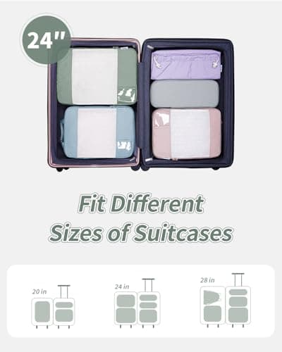 Narwey 5 Set Compression Packing Cubes for Suitcases and Backpack, Suitcase Organiser Bags Travel Packing Cubes Shoes Bags for Carry on Hand Luggage Travel Essentials Bag (Combined Color) — view 2