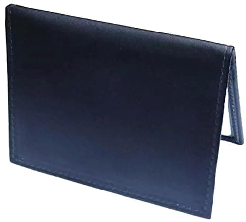 ZMUK Unmarked Soft Black Faux Leather Travel Card Credit Bank Card Holder, Black, Double-Sided Wallet Thin — view 3