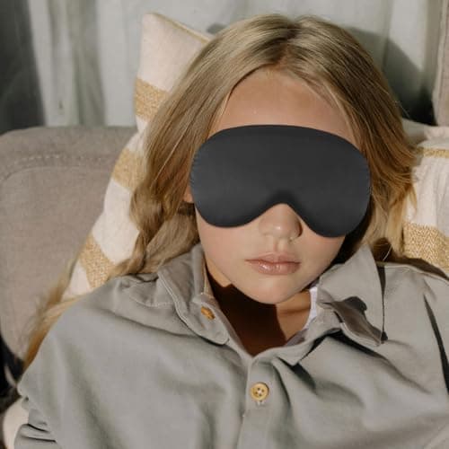 UILYNIU 6 Pieces Sleep Mask, Silk Sleep Mask with Adjustable Strap, Blackout Eye Mask, Soft Eye Mask for Sleeping, Silk Sleeping Eye Masks for Women Men Children, for Night,Travel,Nap (Black Pink) — view 4