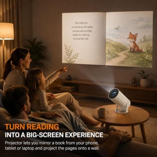BookCast Smart Projector, Mini Projector for Bedroom Ceiling — view 6