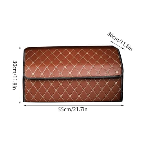 Trunk Car Organizer - Water Resistant Faux Leather Trunk Storage Organizer with Cover | Road Trip Supplies Car Storage Bin, Multipurpose Foldable Trunk Storage Container for SUV Sedan — view 5