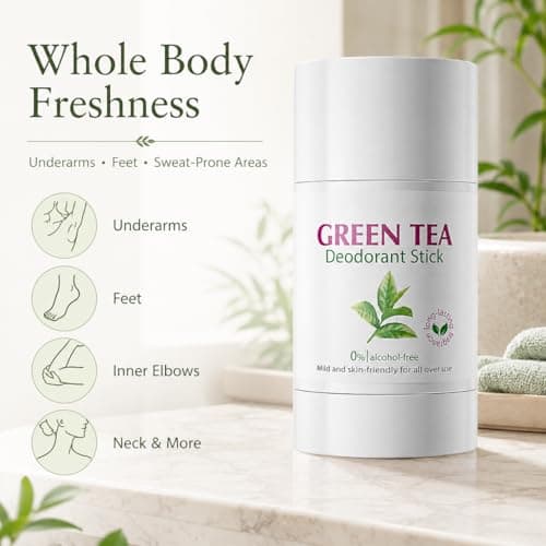 Whole Body Deodorant Stick,Green Tea Deodorant,Solid Perfume Antiperspirant for Odor Control & Sweat Protection Odor Control, All-Day Freshness, Moisturizing Portable Stick — view 2