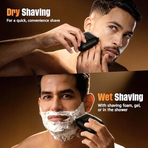 Foil Shaver for Men, Electric Razor for Men with 3 Floating Blades for Travel, USB-C Charging, IPX7 Waterproof Mini Electric Foil Shaver for Smooth Shaving — view 4