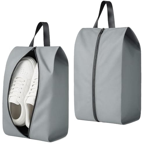 Travel Shoe Bags 2 Pack – Water-Resistant Zipper Pouches with Handle, Lightweight Storage Organisers for Packing and Home Closet
