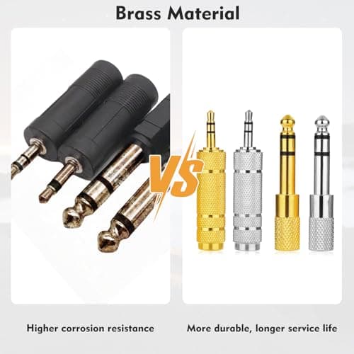 YHTCC 4 PCS Headphone Jack Adapters, Female & Male Adapter Each Two — view 4
