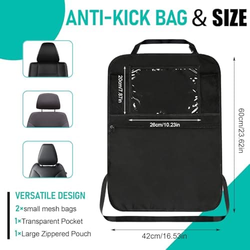 VBGURR Car Back Seat Organizer for Kids,Waterproof Kick Mat Storage Bag — view 2