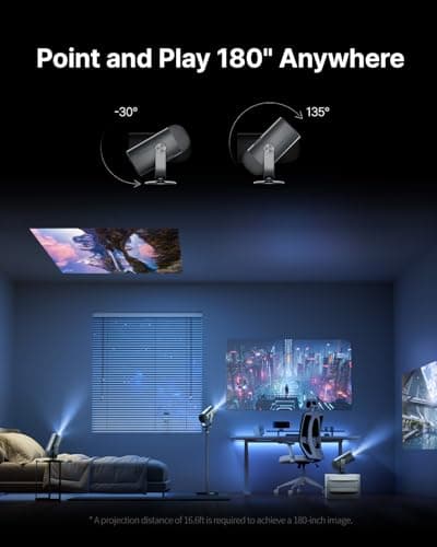 Dangbei Freedo Portable Projector 1080P, Google TV with Licensed Netflix mini Projector Support Powerbank for Outdoor Camping with Stand, Travel Box, 450 ISO Lumens, Dolby Audio, Wifi, Bluetooth — view 5