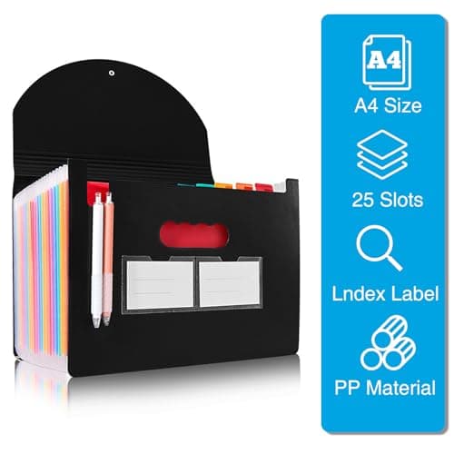 A4 Expanding File Organiser Accordion Folder, 24 Compartment, A4 Size — view 4