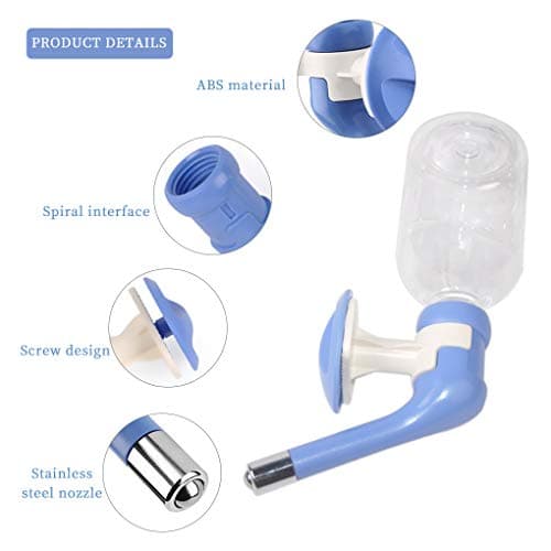 Andiker No-Drip Pet Water Dispenser,Dog Kennel Cage Water Bottle Drinker Kettle for Pets can be Raised and Lowered Drinking Water Feeding Water (Blue) — view 3