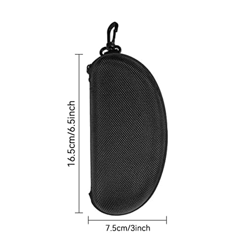 3pcs Zipper Hard Shell Sunglasses Case and Eyeglasses Case Portable Travel Glasses Case with Plastic Hook, Black, One Size — view 2