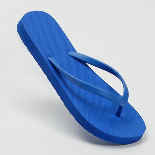 Jhebeks Blue Flip Flops Womens Uk Flat Lightweight Slim Sandals Non Slip Flip Flops Comfortable Summer Beach Walking Cushion Sandals Slip On Indoor Outdoor for Shower Bathroom Size 5.5 — view 6