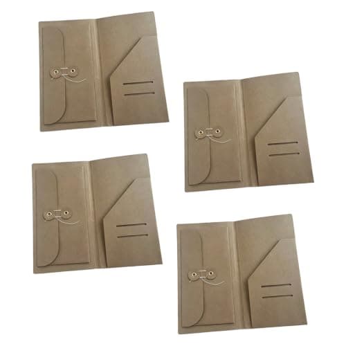 Maqulae Kraft Paper Pockets for Travel Diary, 4-Pack Vintage File Folder — view 2