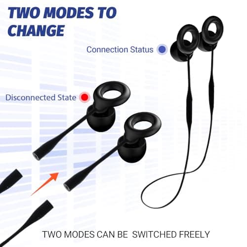 2 Pack Earplug Lanyard Magnetic Flexible Connector Earplugs Cord Tug-Resistant Safety Ear Plugs Link Cord Silicone Lanyard Accessories Compatible with Most Earplugs Headphone Removable Tips Anti-Lost — view 2