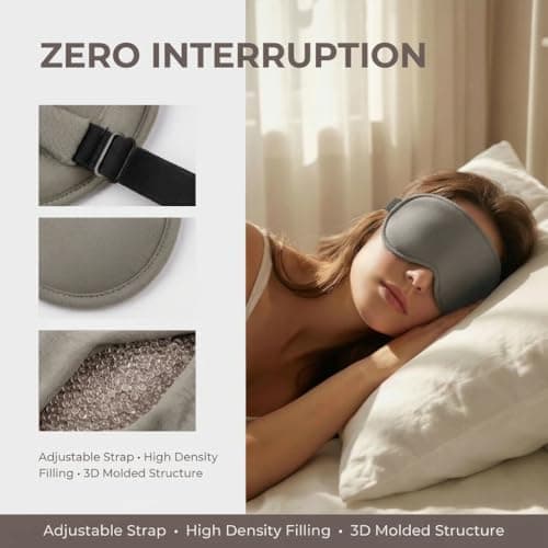 3D Weighted Sleep Mask for Men Women – 105g, Contoured Eye Blindfold — view 5