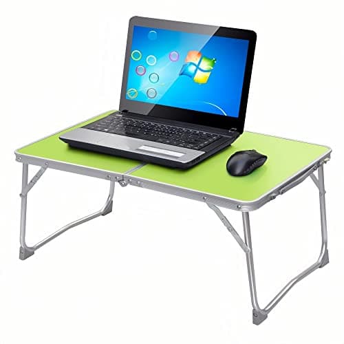 Qimu Small Folding Table Lightweight Aluminium Folding Camping/Picnic/Travel Table, Laptop Bed Table,Portable Table for indoor/Outdoor Use(Green,60cm) — view 5