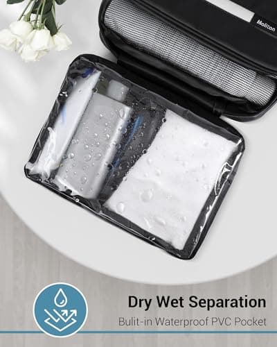 Maliton Hanging Toiletry Bag, Waterproof Wash Bag with 4 Compartments — view 5
