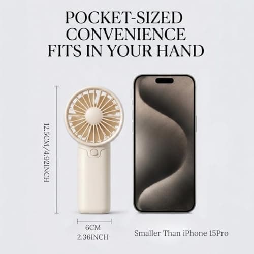 Ricomso Mini Handheld Fan, Battery Powered Portable Personal Fan — view 3