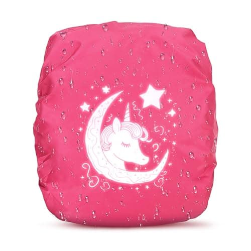 Kaempe Rain Cover School Bag, Backpack Rain Cover, Rain Cover Backpack, Reflector Backpack, Accessories Compatible with Step By Step, Ergobag, Coocazoo, Satch, Scout, Beckmann, Derdiedas (Pink)
