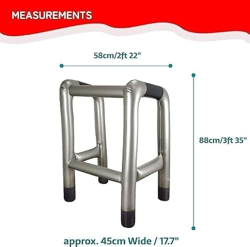 Labela® Inflatable Walking Frame with Walking Stick Novelty Costume Prop Funny Old Age Gag Toy for Fancy Dress Parties Birthdays Halloween and Stage Performances — view 2