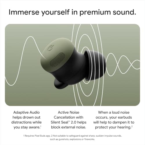 Google Pixel Buds Pro 2 - Wireless Earbuds with Active Noise Cancellation – Bluetooth Headphones - Olive — view 5