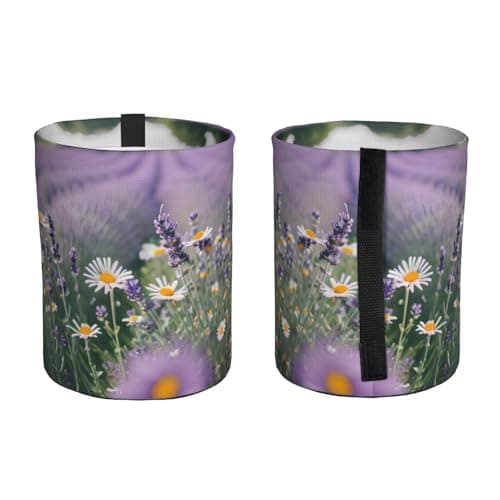 MDATT Lavender And Daisies Car Trash Can Leak-Proof Organizer For Long Road Trips And Family Vacations — view 2