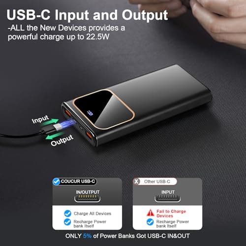 Power Bank Fast Charging 10000mAh, 22.5W Portable Charger USB C Input & Output Powerbank with LED Display, PD3.0 QC4.0 Phone Battery Pack for iPhone17/16/15/14/13/12, Android More，2026 Light Green — view 6