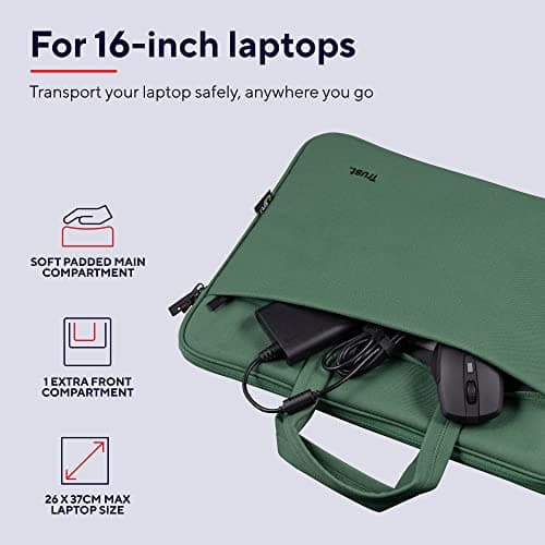 Trust Bologna Slim Messenger Bag 16 Inch with Shoulder Strap, Green — view 5