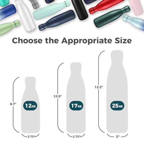 Volhoply 500ml Insulated Stainless Steel Water Bottle, Double Wall Vacuum Flask, Keeps Cold 24h & Hot 12h, Available in Packs of 1 or 4（Dark Night,1 Pack） — view 2