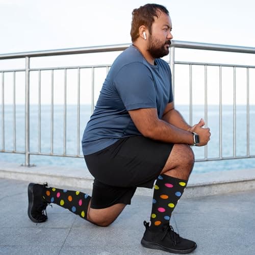 Plus Size Compression Sock For Men: Women Graduated Compression Stockings for Support Flight Travel Running Pregnancy Sports Edema Nurses Seniors Athletic Socks 20-30 mmHg Black 4XL 1Pairs — view 6