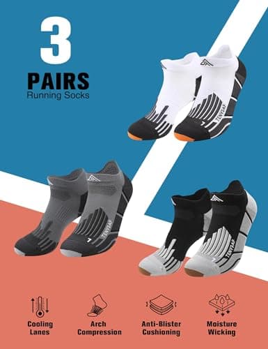 Lounwee Compression Low-Cut Running Socks: 2-zone Target Support for Muscle — view 4