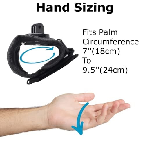 Digicharge Action Camera Hand Mount Wrist Strap Compatible For GoPro Lit Hero Hero13 13 Hero12 12 Max 2/ DJI Osmo Action 5 / Hero 11 Mini 10 9 8 Akaso Crosstour Campark Apeman Camkong Go Pro Cam — view 3