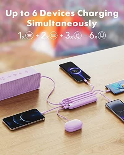 Charmast Power Bank with Built in Cables X 4, 10000mAh Portable Charger — view 3