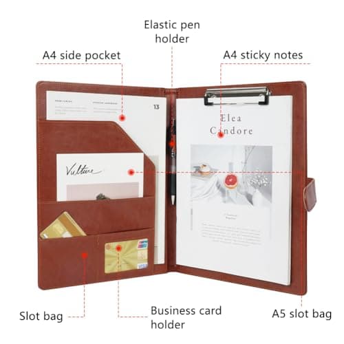 OFFCUP A4 Conference Folder, Leather Portfolio Folder, Portfolio Organiser — view 3