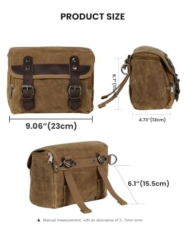 WUMOTIX Retro Motorcycle Rear Bag, Large Capacity, Waterproof, Wear-Resistant Canvas for Motorcycle Tank Bag, Basket, Handlebar Bag, and Bicycle Handlebar Bag — view 4