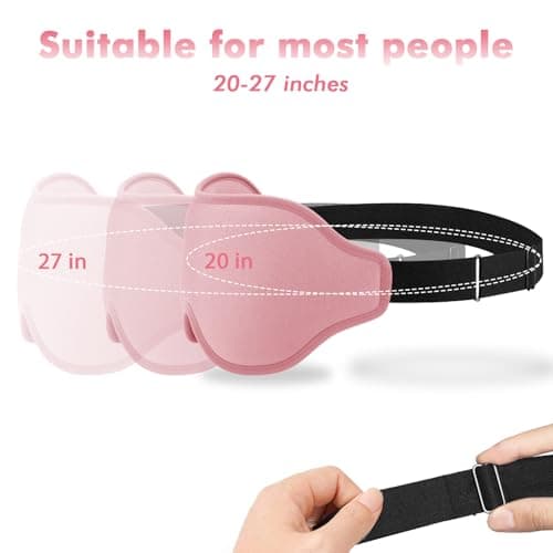 Sleep Mask for Side Sleeper, Upgraded 3D Contoured Cup Eye mask Blindfold for Man Women, Block Out Light, Eye mask with Adjustable Strap, Breathable & Soft for Sleeping, Yoga, Traveling (Pink) — view 5