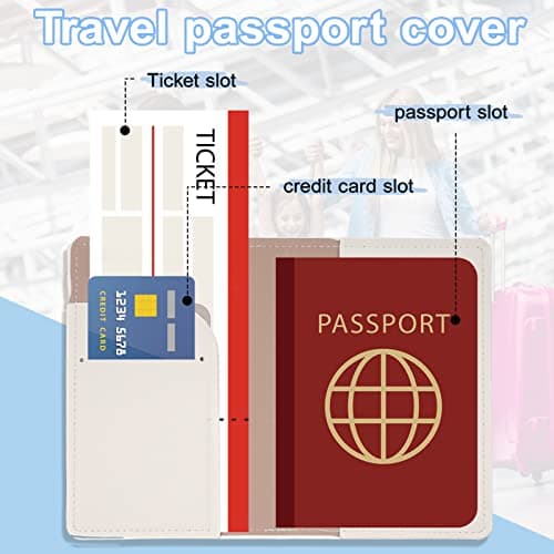 Firlink 2 Pcs Passport Holder, PU Leather Passport Cover — view 3