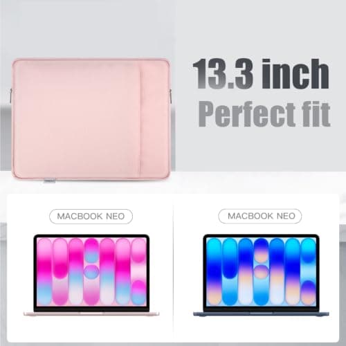 TiMOVO Laptop Sleeve for MacBook Neo/Air/Pro, 13.3-14 Inch, Pink — view 2