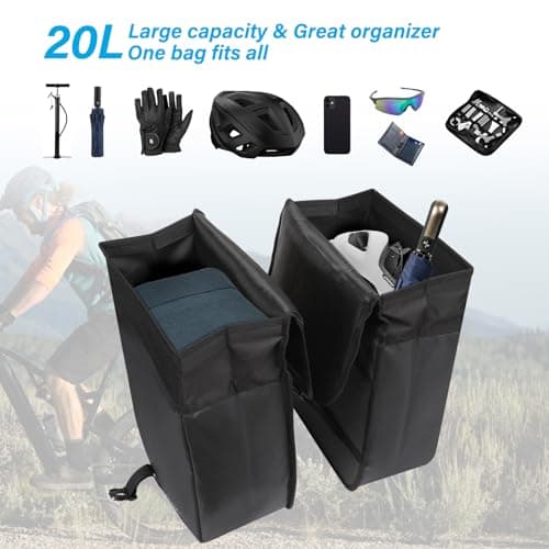 MOSISO 20L Bike Panniers, 2 Pack Waterproof Panniers Cycling Bag, Black — view 4