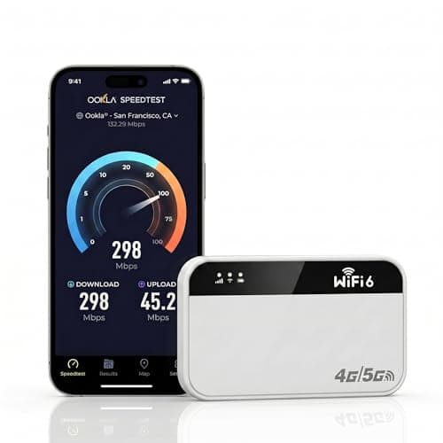 5G Portable WiFi 6 Router, 3000mAh Battery, SIM-Free, Up to 15 Devices