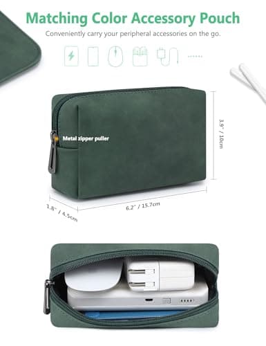 HYZUO 15 Inch Laptop Sleeve Case Bag for MacBook Air 15 M5, Midnight Green — view 5
