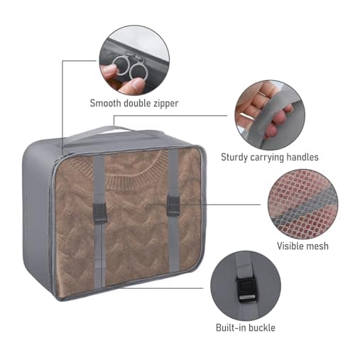 Packing Cubes for Suitcases, 10 pcs Travel Organiser Packing Bags for Clothes Shoes Toiletries Travel Luggage Organizers Storage Bags — view 3