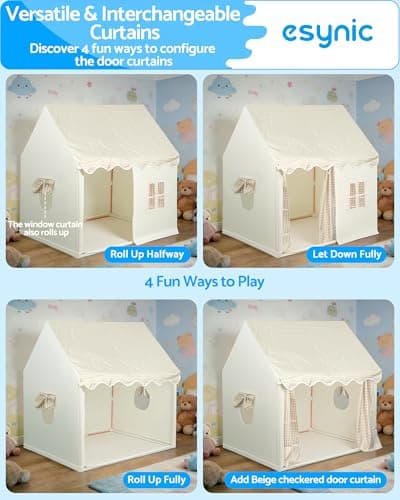 eSynic Kids Playhouse Tent with Lights & Storage Bag For Indoor & Outdoor — view 4