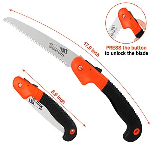 Folding Hand Saw, Pruning Saw for Trimming Gardening Camping Hiking Orange — view 6