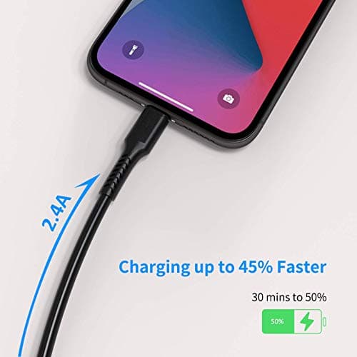 30cm iPhone Charger Cable Short, 5 Pack USB A to Lightning Cord Fast Charging Lead for Charging Stations Compatible with Apple iPhone 12 11 Pro Max Xs 8 7 6 5 Plus, iPad Air/Mini — view 3