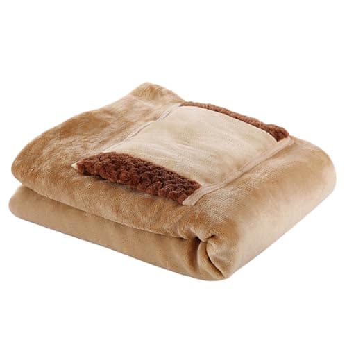Blankets – USB Blanket Throw for Home & Travel – Soft Flannel Warm Blanket 23x31 Inches USB Powered Lap Blanket for Winter Comfort Camping Car Accessories (Brown, A)
