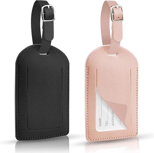 Hengxinc 2 PCS Personalised Leather Tripp Luggage Tag