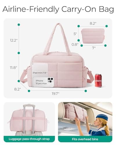 bagsmart 31L Travel Gym Duffle & Wet Pocket, Weekend Overnight Carry on Bag — view 4