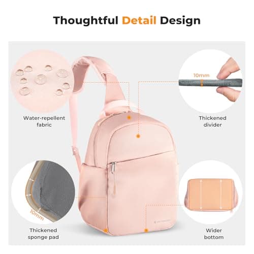 K&F CONCEPT Camera Bag for Photographers Waterproof Photography Camera Backpack Laptop for Men Women (Pink) — view 4